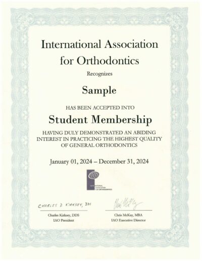 Student Membership Certificate Student Membership Certificate